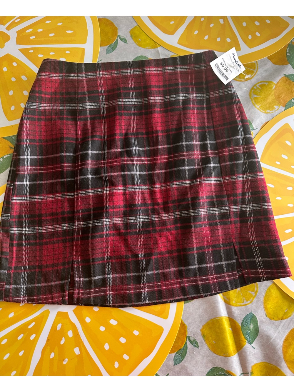 Nwt Plaid love on a hanger skirt